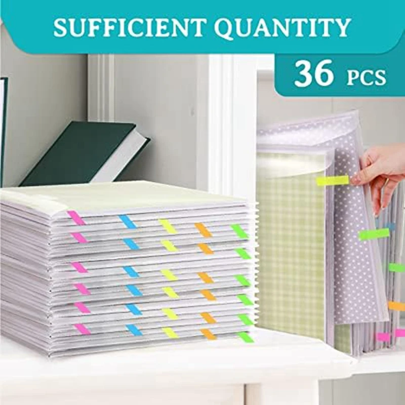 버클 디자인 스크랩북 정리정돈, 100 개 다색 스티커 인덱스 탭, 12x12 인치 용지 보관, 36 개