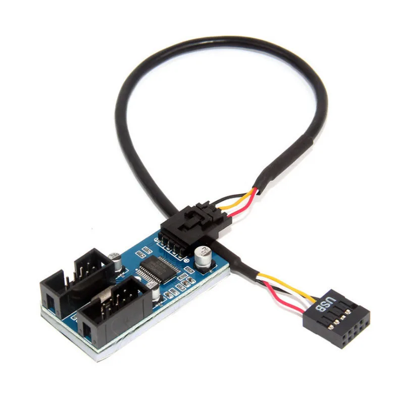 Sourcing Map Cavo Divisore USB 2.0 Da 9 Pin A 2 Porte A Femmina | Per Scheda Madre, Lunghezza 25 Cm