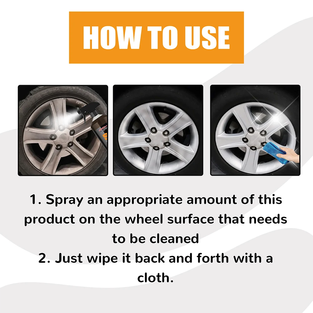 120ml Tire Refurbishing Agent Dustproof Car Wheel Rust Dust Remover Car Wheel Polishing Cleaner Auto Cleaning Tool