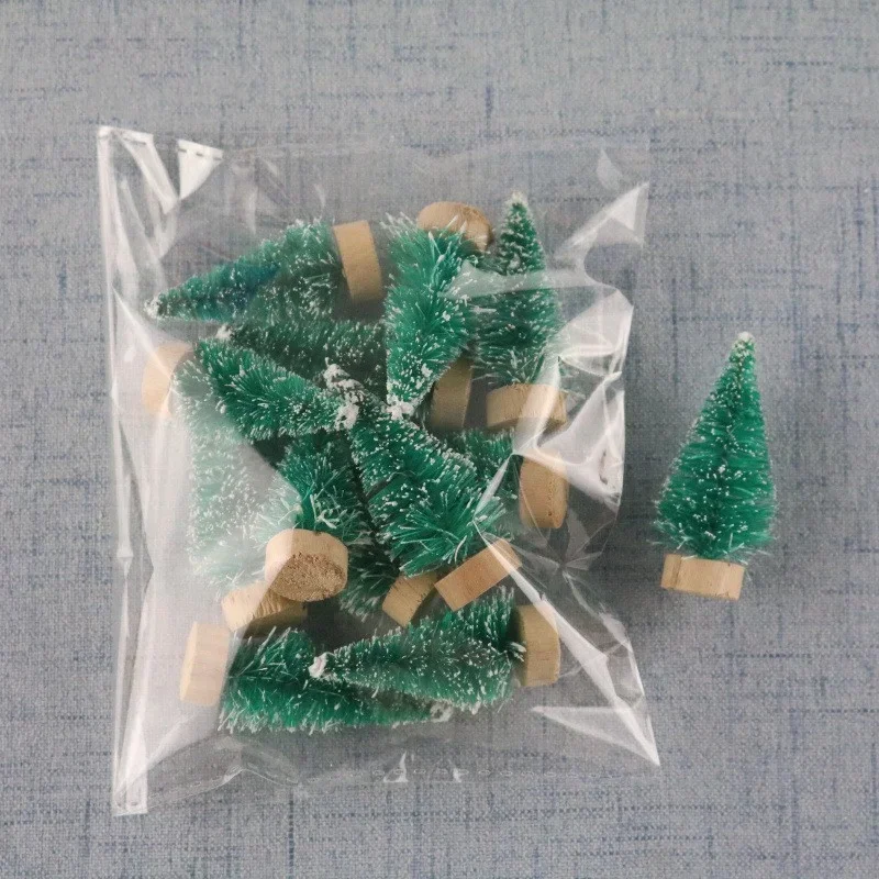 Miniature Artificial Christmas Tree Mini Snow Frost Tree Pine Christmas DIY Party Decoration Craft Ornament 12Pcs christmas decorations