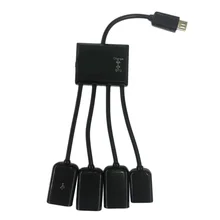 

4 in 1 Ports Micro USB HUB Adaptor with Power Charging OTG Hub Host Cable Cord for Android SmartPhones Tablets
