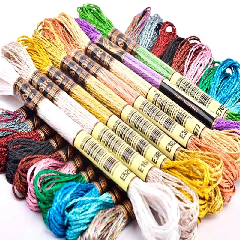 Embroidery Thread Multicolor Cross Stitch Thread Colors Embroidery Metal Threads 8