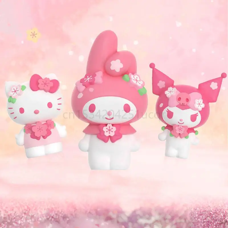 Sanrio personagens hello kitty kuromi mymelody cinnamorol chaveiro pingente  japonês cherry blossom série presente para meninas - AliExpress