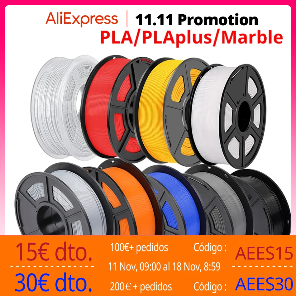 SUNLU PLA 3D Filament 1KG 1.75MM +/-0.02MM No Bubble Arranged Neatly Non-Toxtic Odorlessr Vacuum Packaging PLAPLUS Marble