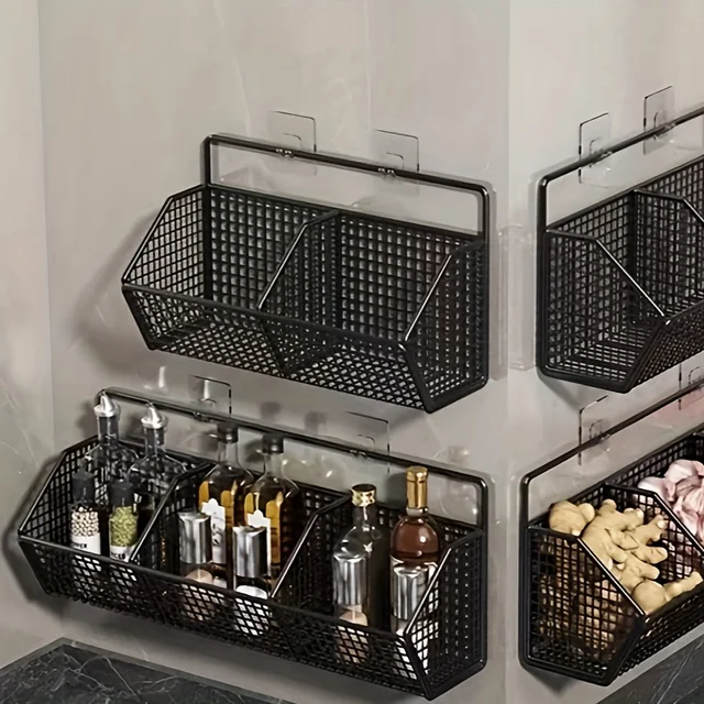 Wall Mounted Metal Wire Kitchen Storage Basket 2
