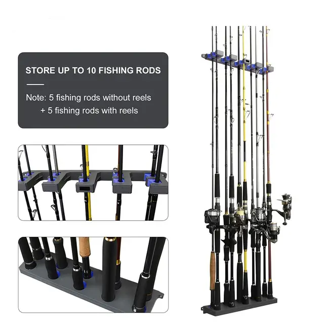 Fishing Rod Holders Vertical Wall Rod Rack Store Up to 10 Rods For Fishing  Pole Holder Storage Tool - AliExpress