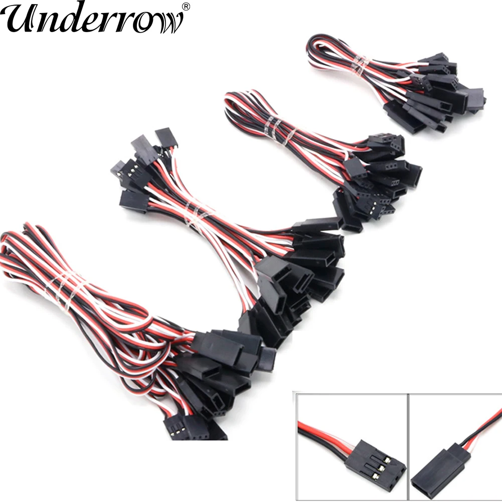 

10pcs 100mm/150mm/200mm/300mm/500mm RC Servo Extension Cord Cable Wire Lead JR Receiver Connection For Rc Helicopter Rc Drone