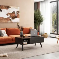 Wood Lift Top Coffee Table with Hidden Compartment and Adjustable Storage Shelf, Lift Tabletop Dining Coffee Tables 2