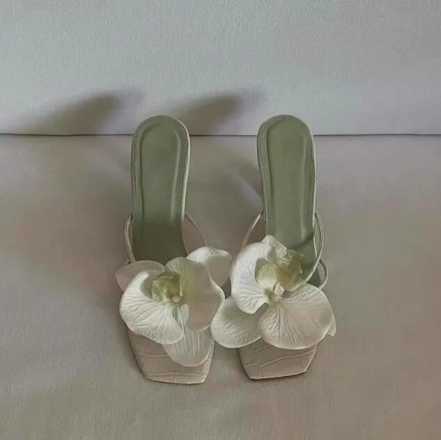 cc slingbacks sandal flower 85 white calfskin