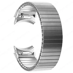 Stainless Steel Elastic Strap - No Gaps Quick Fit Bracelet - Galaxy 5 40mm 44mm (Silver)