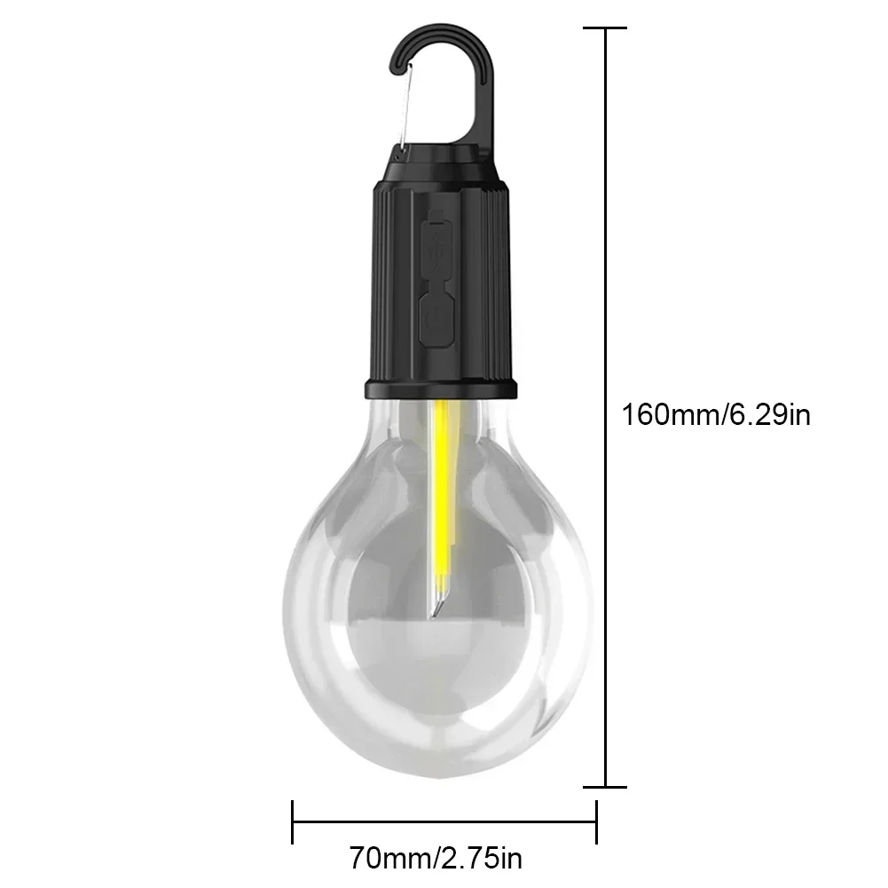 1-10pcs LED Camping Light USB Rechargeable Atmosphere Portable Camping Light Tungsten Wire Tent Outdoor Emergency Bulb Light