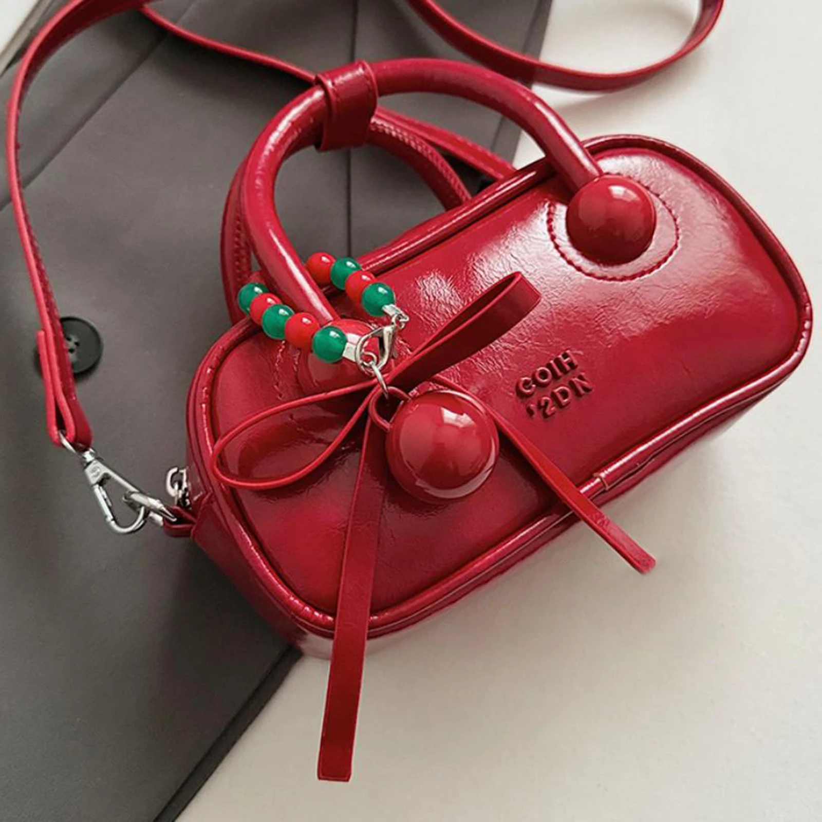 Women PU Solid Color Crossbody Bag W/Adjustable Strap Handbag Small Square Bag for Travel Shopping Daily Use