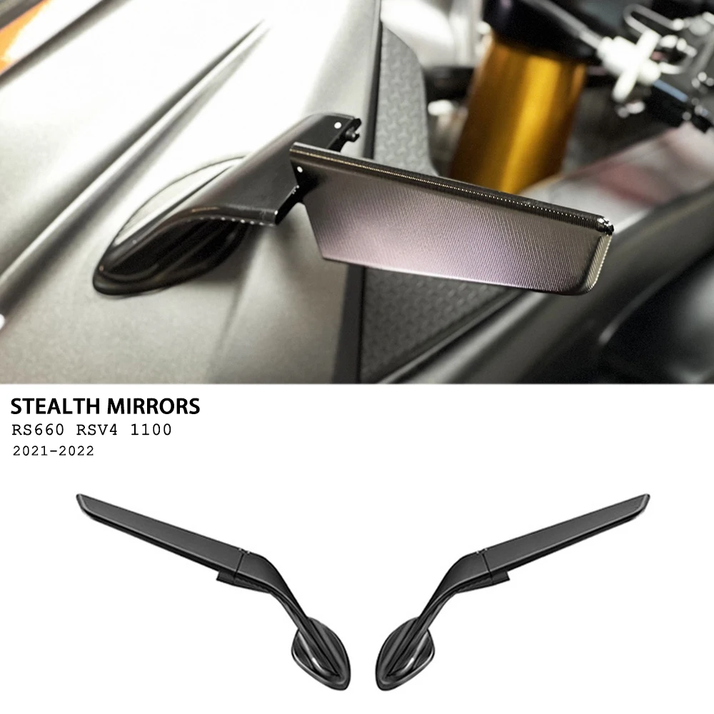 

RS660 Motorcycle Mirrors For Aprilia RS 660 RSV4 1100 Stealth Mirrors Sports Winglets Mirror Kit Adjustable Mirrors Wing Mirrors