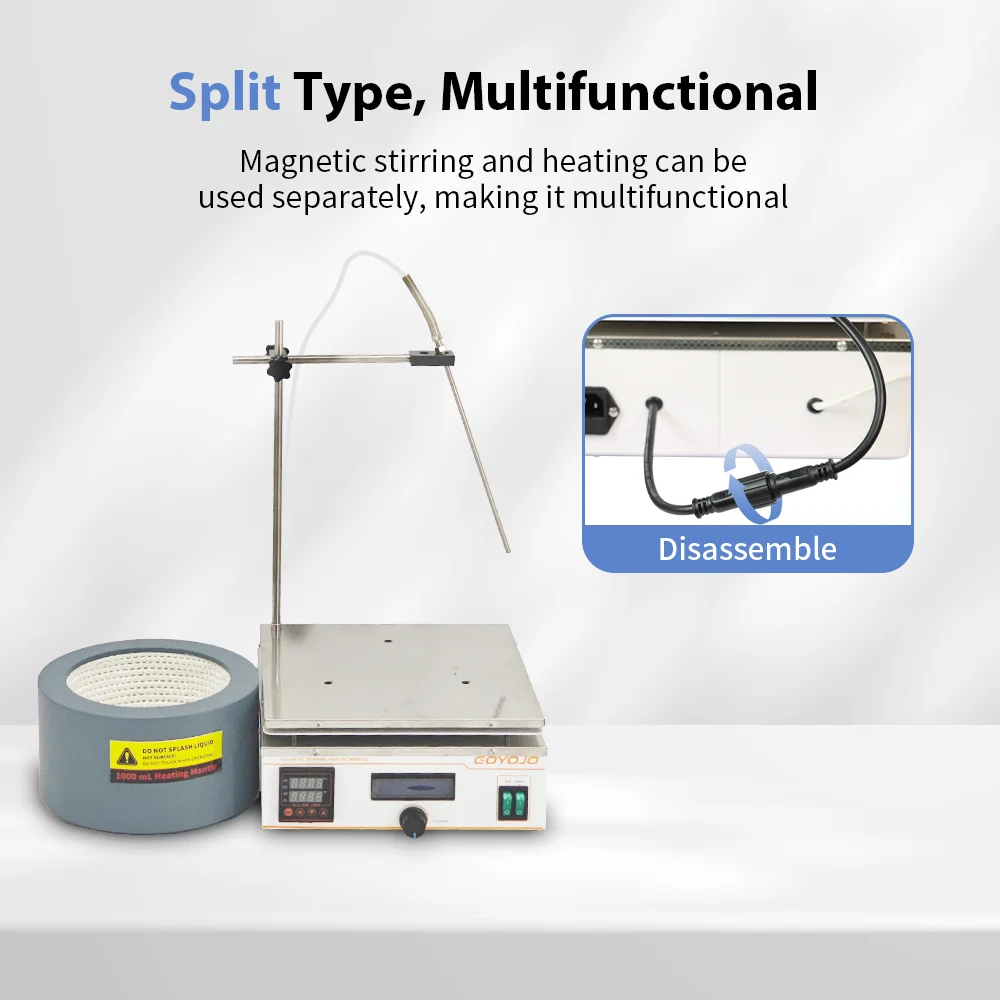 2 in 1 Digital Electric Heating Mantle 1000ml Magnetic Stirrer Hot Plate Lab The