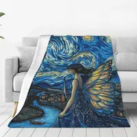 Butterfly Fairy Blanket Printed Throw Blanket Plush Fluffy Flannel Fleece Blanket Soft Throws for Sofa Couch and Bed 2