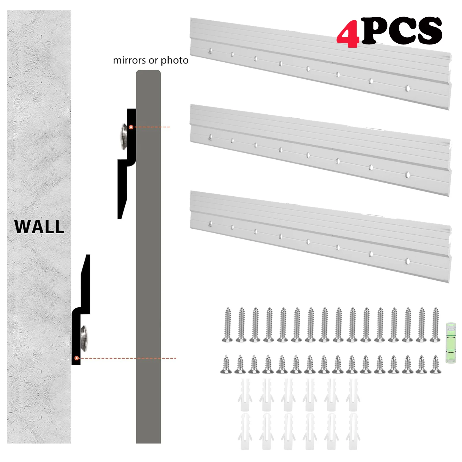 French Cleat Hanger 18 นิ้ว Z คลิปกระจกแขวนฮาร์ดแวร์ไวท์บอร์ดหรือหัวเตียงหรือวงเล็บยึดผนังรูปภาพแขวนผนัง 1