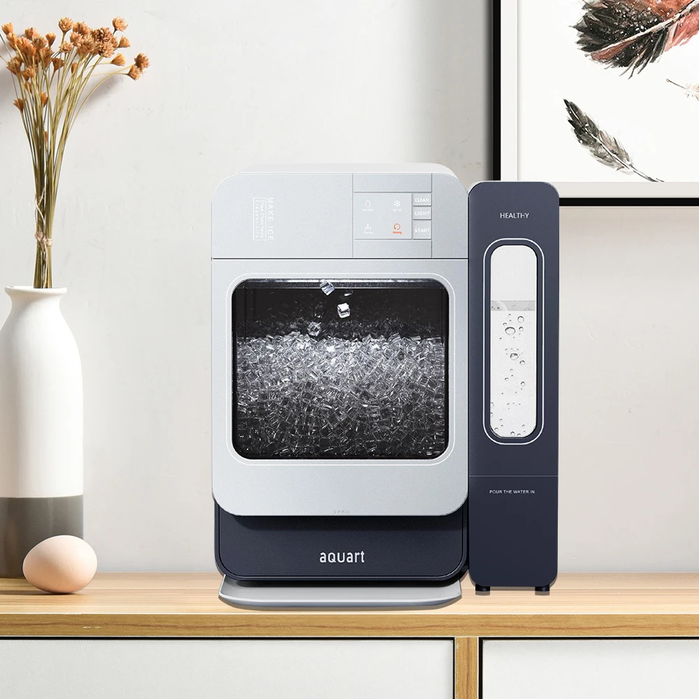 IC1501 AQUART Household Nugget Ice Maker with Thick Insulation Portable Self Cleaning Pellet Ice Machine Quietly