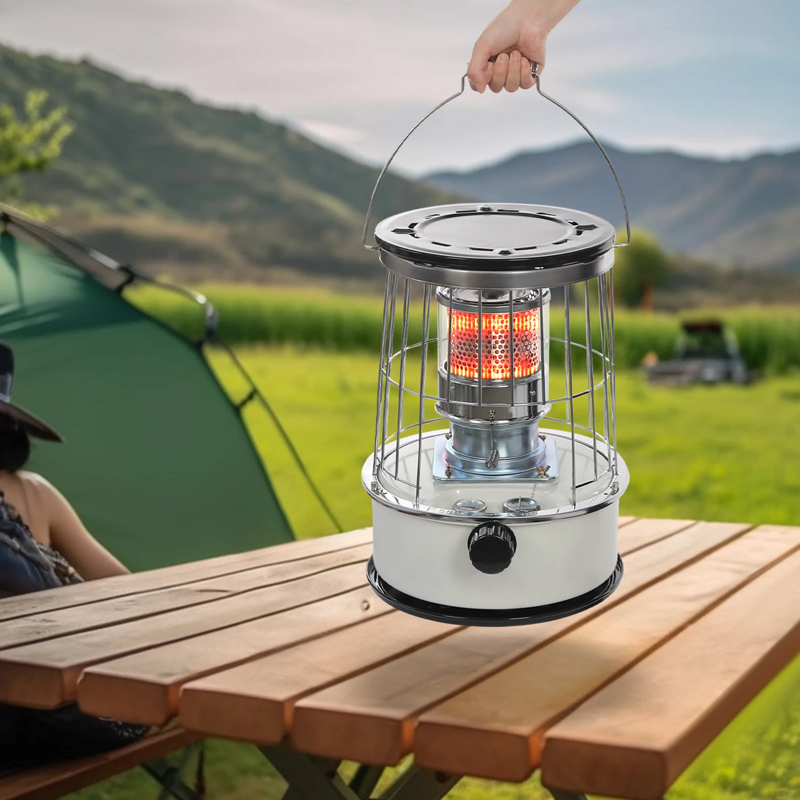 Portable Kerosene Heater Indoor/Outdoor Camping Barbecue Heating Stove w/ Frame