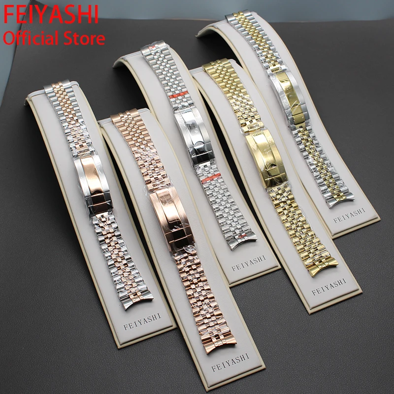 20mm Watchband 316L Stainless Steel Men's Watch Strap Bracelet Parts Wristband For 40mm Dive Case High-quality Accessories