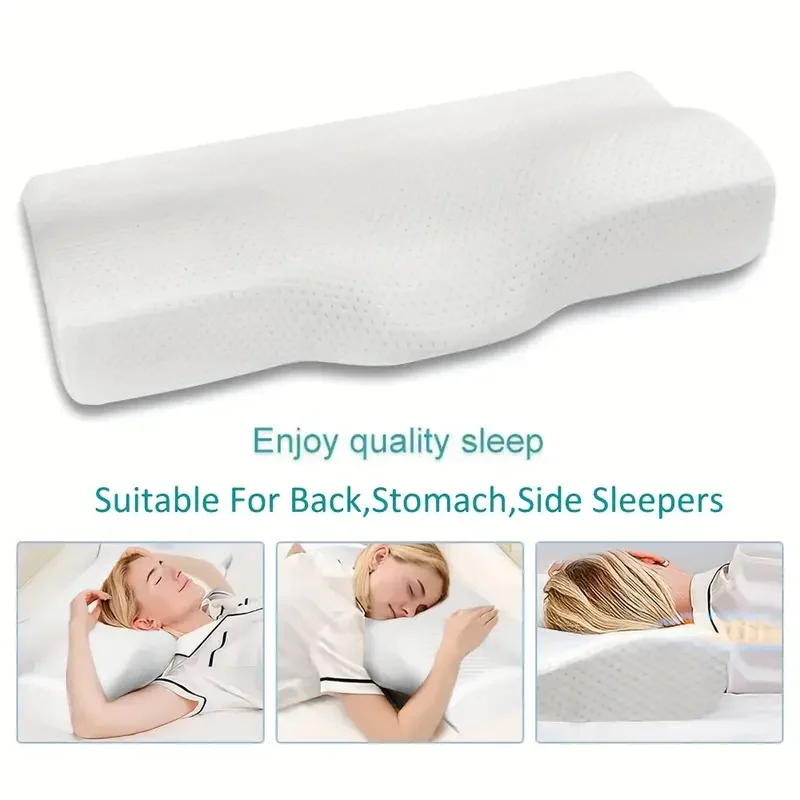 Ergonomic Memory Foam Neck & Cervical Support Pillow, Adjustable Ergonomic Contour Support Cervical Pillow Slow Rebound