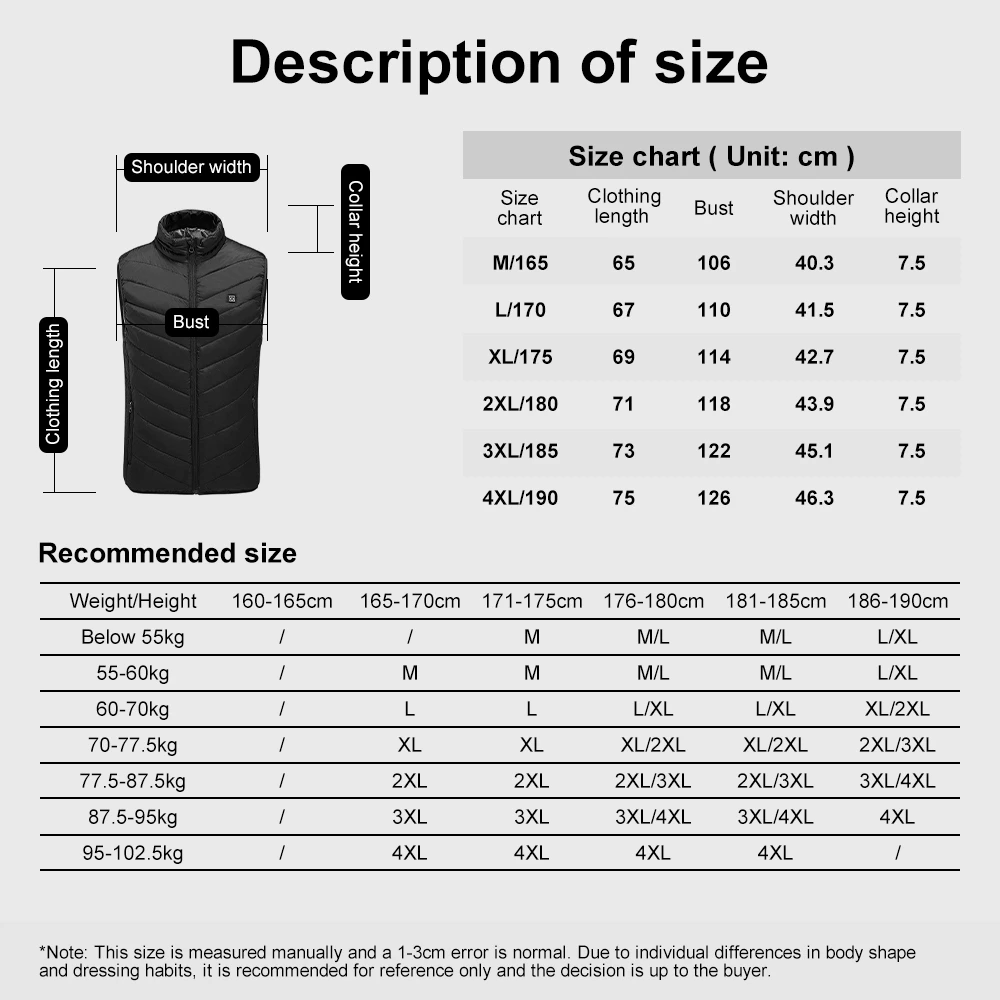 21 Zone Heated Vest Men Women USB Electric Self Heating Thermal Vest Hunting Hiking Warm Motorcycle Riding Jacket M-4XL