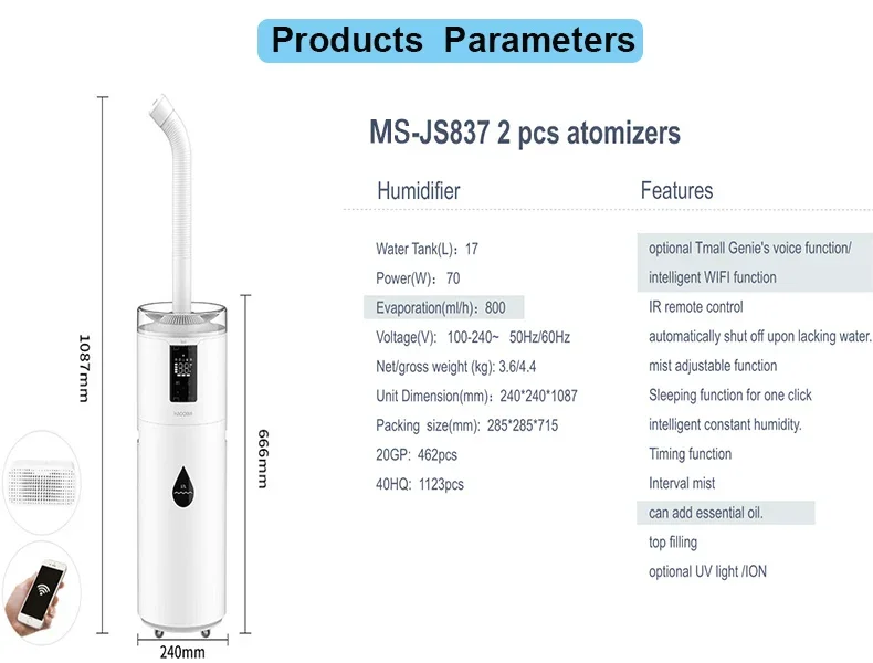 17L Silent bedroom pregnant baby air purification small aromatherapy fog volume sprayer humidifier home