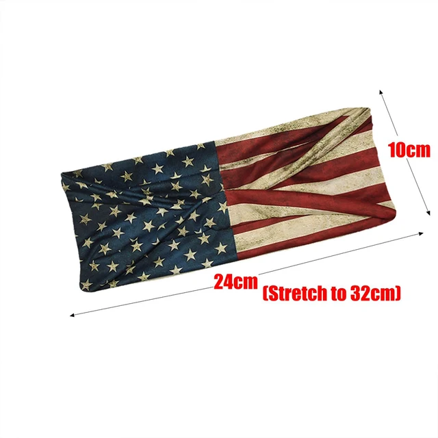 1PC Flag Pattern Stretchable Sports Headband Men Women Fitness Sweat Bands Anti-Slip Yoga Hair Bands Oudoor Headband Scarf 6
