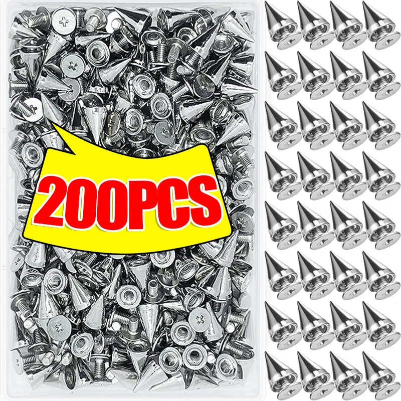 Круглые конусные заклепки в стиле панк 200/10 шт., металлические шпильки с застежкой, рукоделие «сделай сам» в стиле панк, детской одежды, обуви, Кожаное украшение
