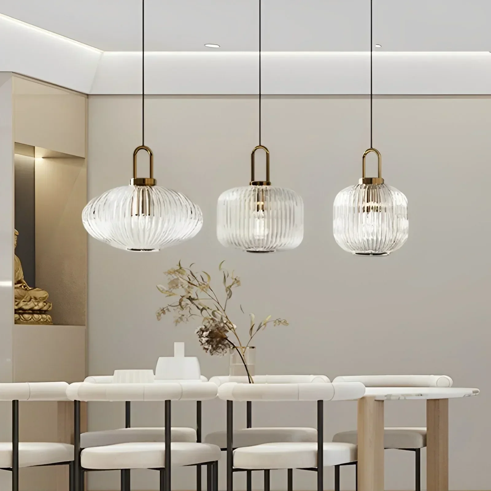 

Минималистичные стеклянные подвесные светильники в скандинавском стиле, люстры в японском стиле для столовой, кухни, прикроватная декоративная Подвесная лампа для дома