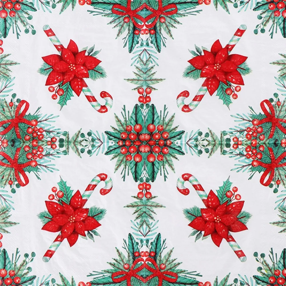 Description Picture 4 of item20Pcs/pack Vintage Christmas Series Printed Paper Disposable Tableware Napkin Tissues DIY Xmas Party Decoration