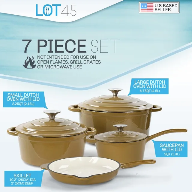 7-Piece Enameled Cast Iron Cookware Set 2