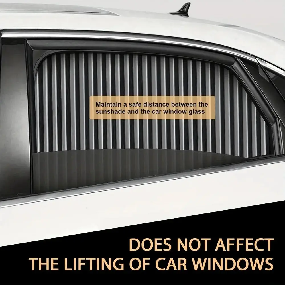 Smooth Sliding Track Car Window Sun Shade - Durable, UV-Protective & Heat-Insulating Fabric