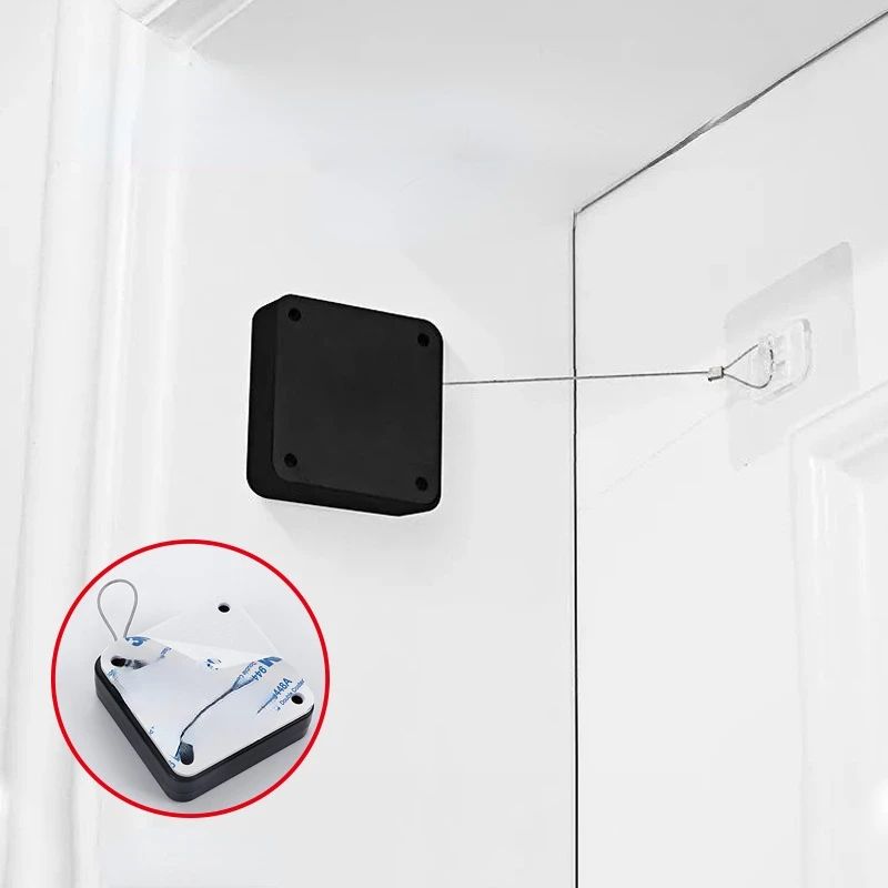 Automatic home door closer bedroom free punch shrink self-closer invisible door hydraulic buffer pull rope closer