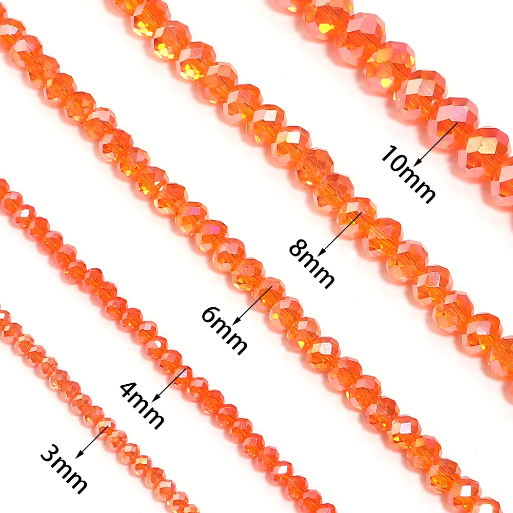 Cuentas De Cristal Facetado Mezclado – Rondelle Espaciador – 3x4, 4x6, 6x8 Mm – SL67