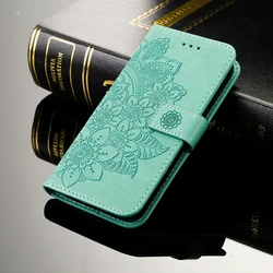 Magnetic Zipper Style Leather Flip Wallet Case with Embossed Butterfly Flower Design for Motorola Moto G86 (QDH-GN)