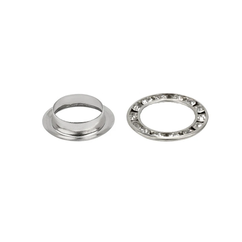 200sets Silver/Black Rhinestone Brass Grommets Eyelets for Leathercraft Shoes Bag Canvas Dress Clothes Eyelet Accessories