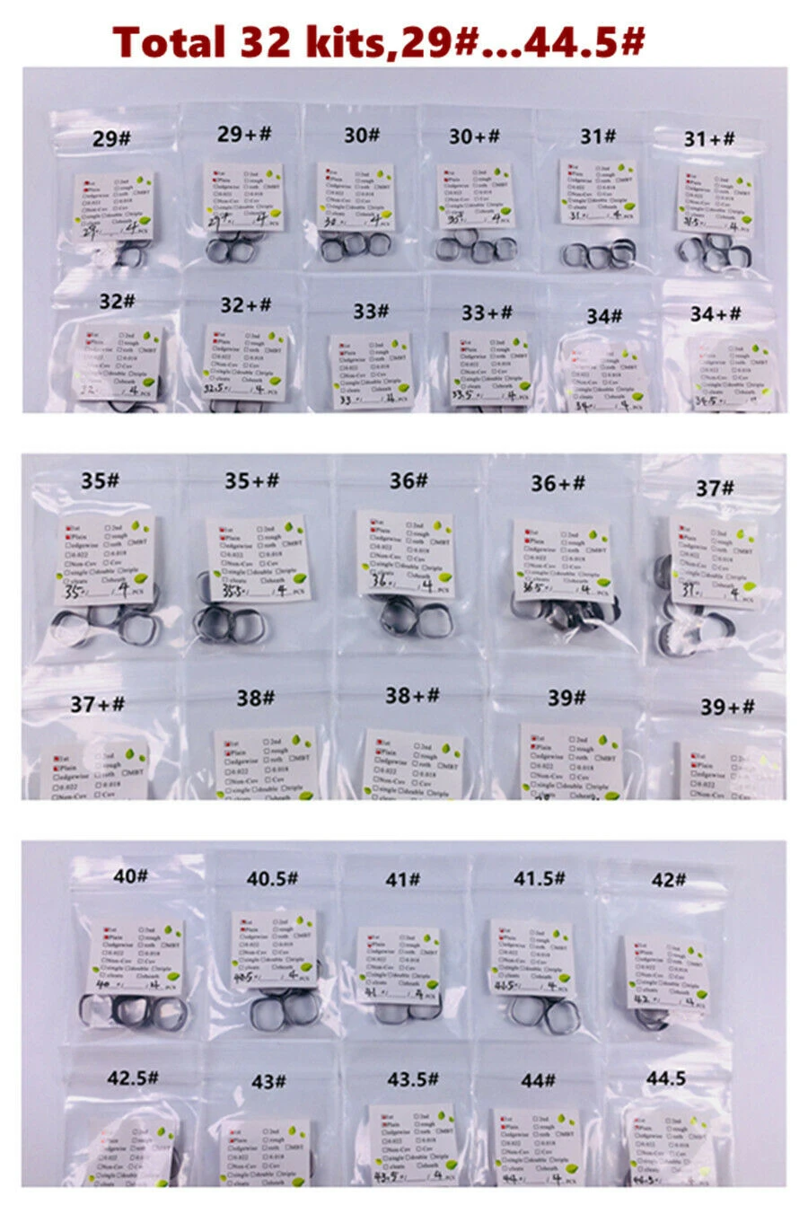 50kit(200pcs) Dental Plain Band Rough Inner 1st Molar Bands Bracket