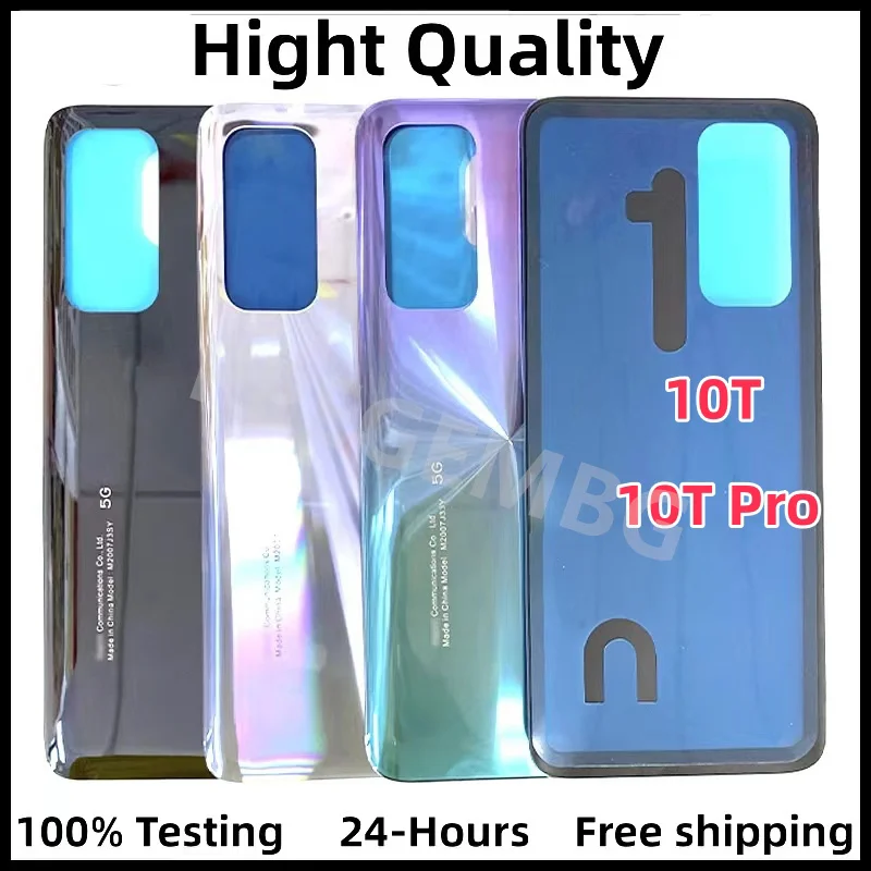 

NEW For Xiaomi Mi 10T Mi10T Pro 5G M2007J3SY Battery Cover Back Glass Panel Rear Door Lid Shell Housing Case + Adhesive + Logo