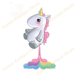 Fuzhen Boutique Stickers Accessoires Extérieurs poney Arc En Ciel Autocollants De Voiture Étanche Autocollants Mignon Ordinateur Portable Planche De Surf Décoration 