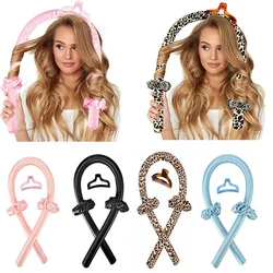 Heatless Hair Rollers Headband No Heat Curls Ribbon Hair Rollers Hair Curlers Rollers with Hairband Clips Set Hair Styling Tool