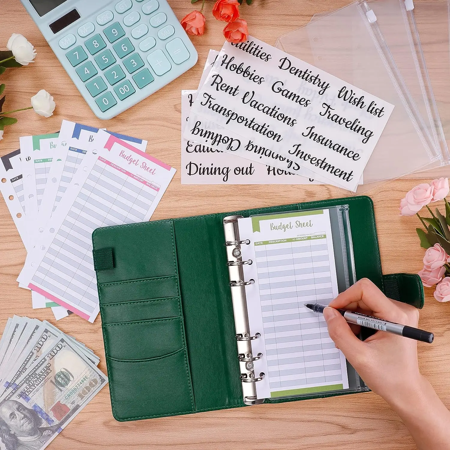A6 budget binder binder pocket budget table labels organization cash envelope system save money budget binder notebook budget binder paper refill binder photo scrapbook binder photo organizer binder loose leaf binder
