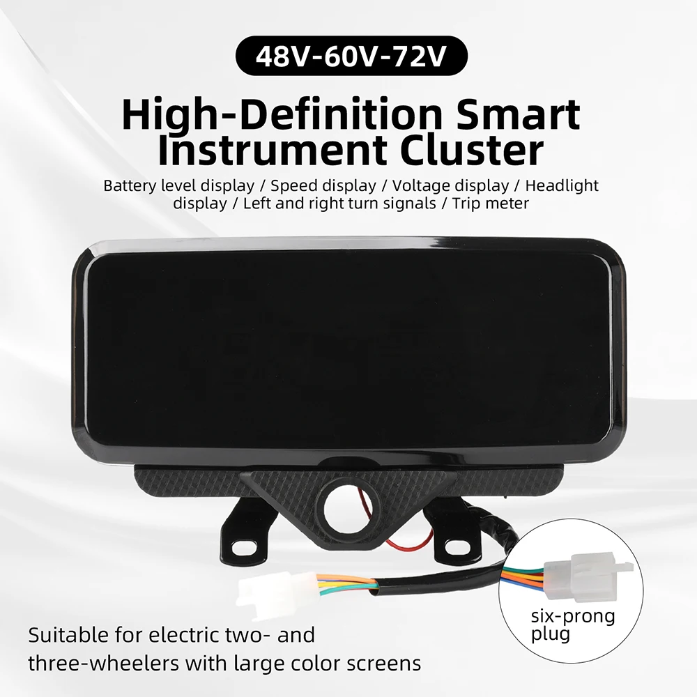 48V 60V 72V 전기 삼륜차 전자 자전거 용 범용 LCD 속도계 주행 거리계 다채로운 디스플레이 배터리 전압 방수 Instrume