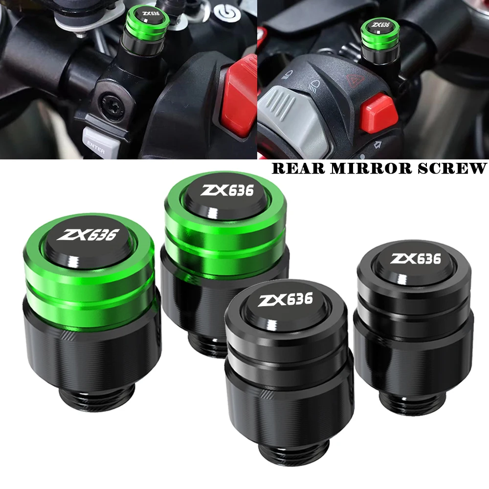 

For Kawasaki Ninja ZX636 Motorcycle Tire Valve Stem Caps Covers Rear Mirror Screw ZX 636 ZX-636 2005-2020 2021 2022 2023 2024