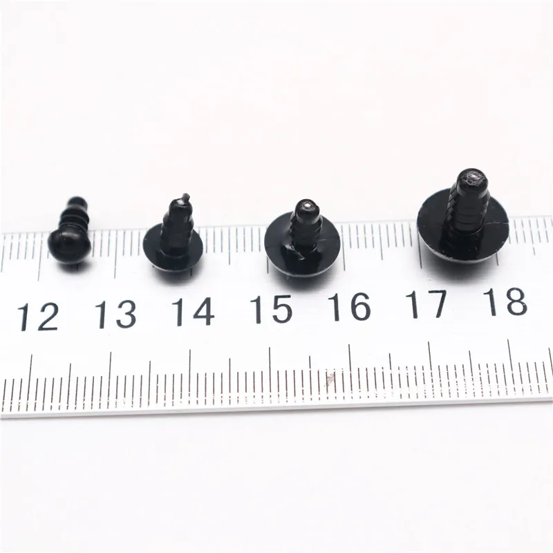 Black Plastic Safety Eyes for DIY Crafts and Doll Decoration (50/100pcs)