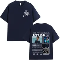 Rapper Myke Towers Graphic Print T-shirts Men Women Fashion Hip Hop Oversized O-Neck T Shirt Comfort Cotton Short Sleeve T-shirt 2