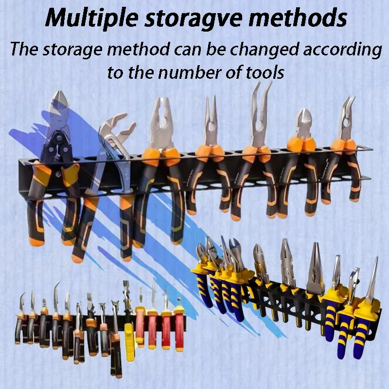 Wall Mounted Hardware Tools Organizer Rack Portable Pliers Storage Shelf Multi Hole Screwdriver Organization Hanging Bracket 2