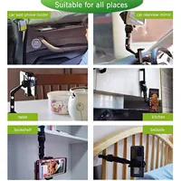 Rearview Mirror Phone Holder 360° Rotatable and Retractable Car Phone Mount Multifunctional Rear View Mirror Holder for All Car 6