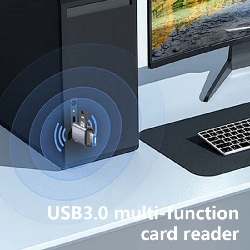 SZ USB3.0 Secure Digital Card Reader USB C+USB Interfaces For Data Transfer