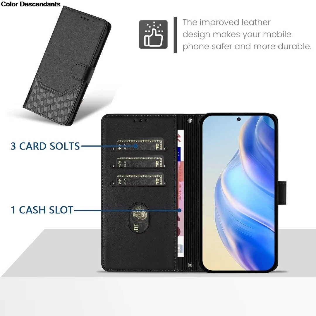 Premium Flip PU Leather Wallet Phone Case with Card Slot and Book Cover Design