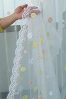 1PC Living Room Bedroom Cartoon Woven Colored Ball Barbed Window Screen Breathable, Translucent Nordic Style 1